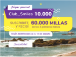 SMILES: 100% de BONUS al adherirte a Club 10 MIL (o como acumular 90 MIL MILLAS por 36 MIL PESOS)