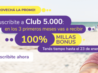 Club SMILES: 100% de BONUS al asociarte al CLUB 5000