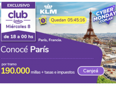 HORA CLUB: A PARIS por KLM en TEMPORADA ALTA por 850 MIL ARS el VIAJE COMPLETO (hasta las 23:59)